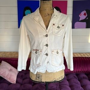 Zoompy Paris white stretchy jacket blazer